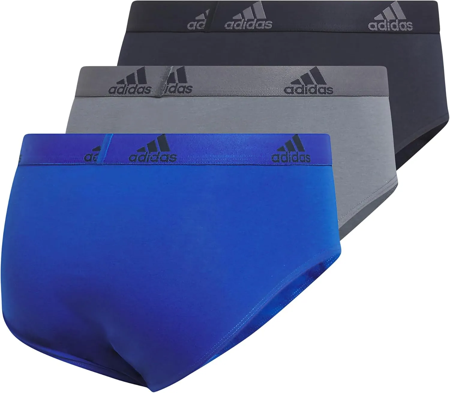 adidas Men's Performance Stretch Cotton Brief Underwear (3-Pack) Designed for Active Comfort and All Day Wear
