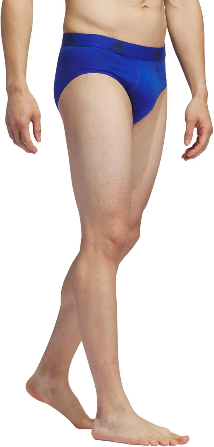 adidas Men's Performance Stretch Cotton Brief Underwear (3-Pack) Designed for Active Comfort and All Day Wear