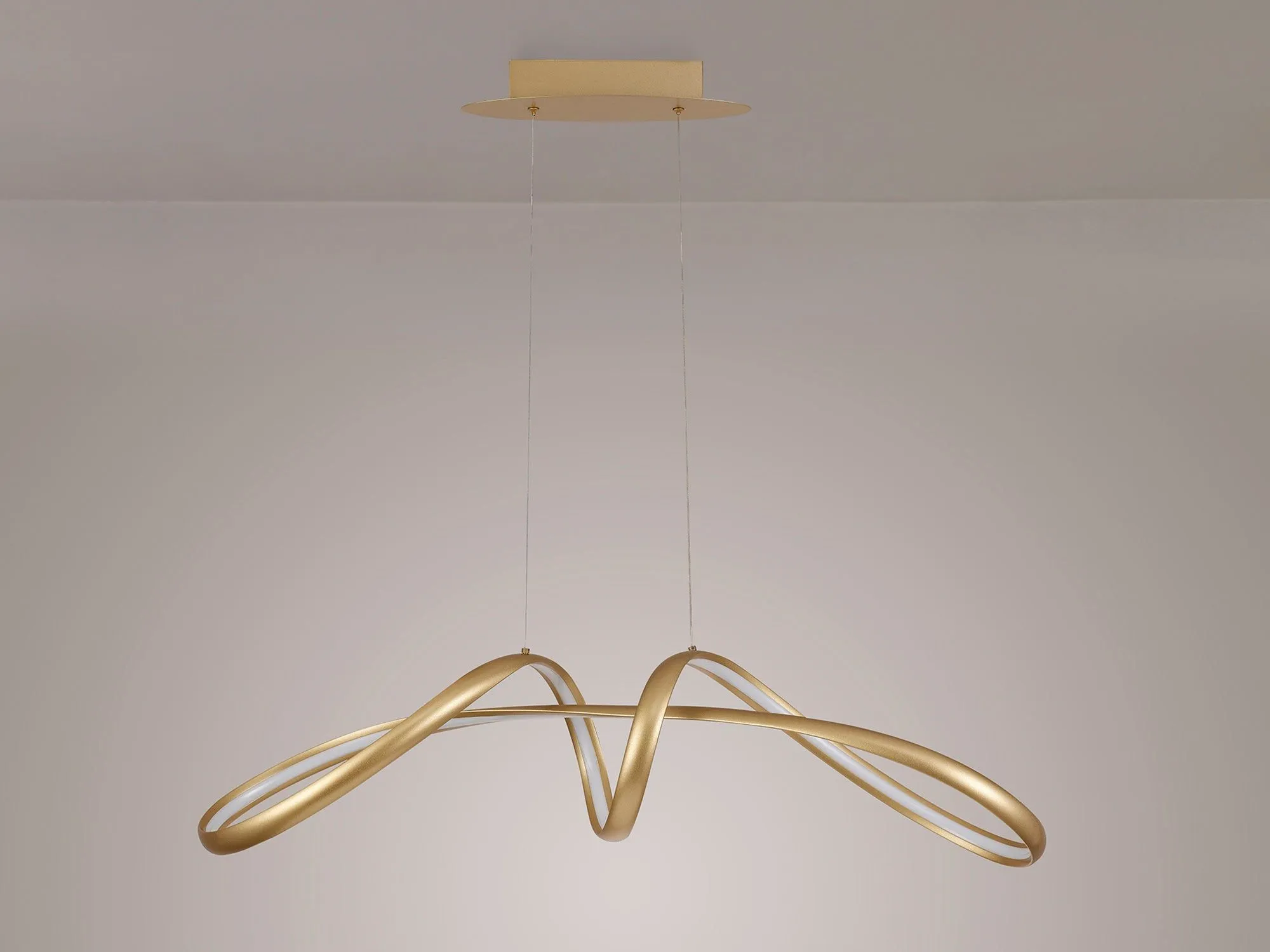 Agora Large Oval Pendant, 1 x 39W LED, 3000K, 1950lm, Sand Gold, 3yrs Warranty