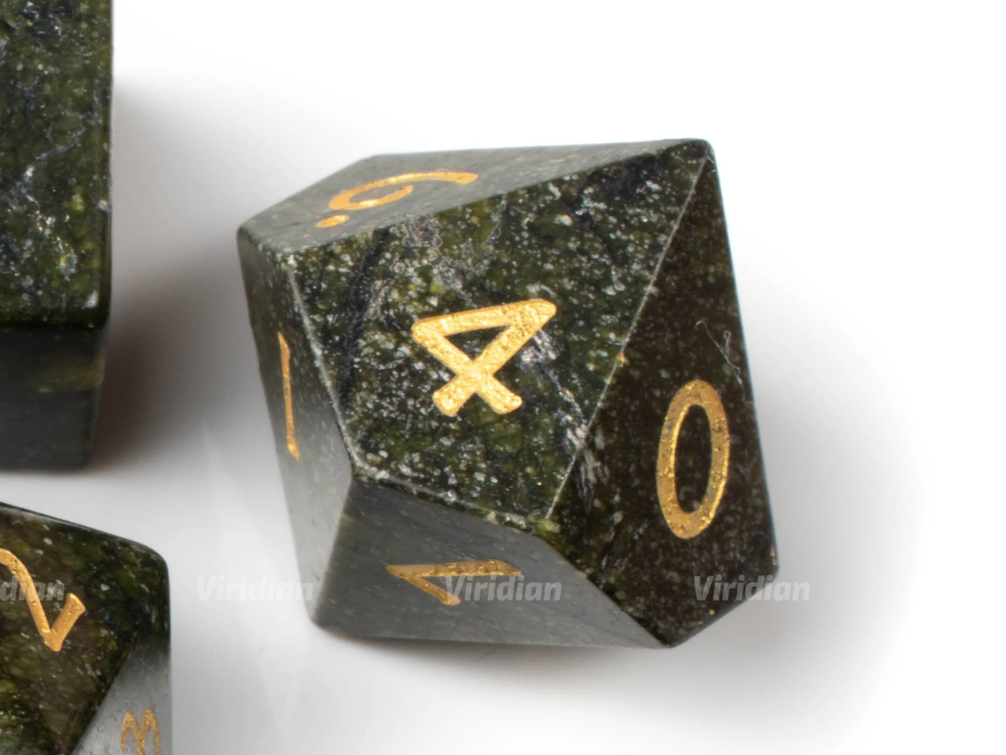 Algae Stone | Real Gemstone Dice Set (7) | Dungeons and Dragons (DnD) | Tabletop RPG Gaming