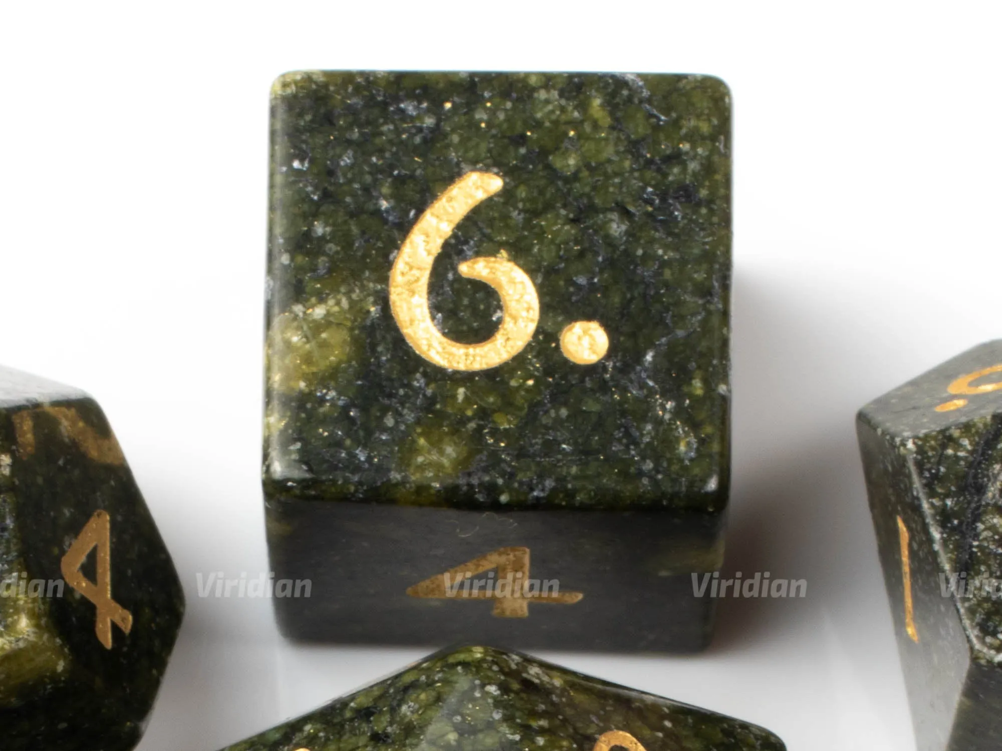 Algae Stone | Real Gemstone Dice Set (7) | Dungeons and Dragons (DnD) | Tabletop RPG Gaming