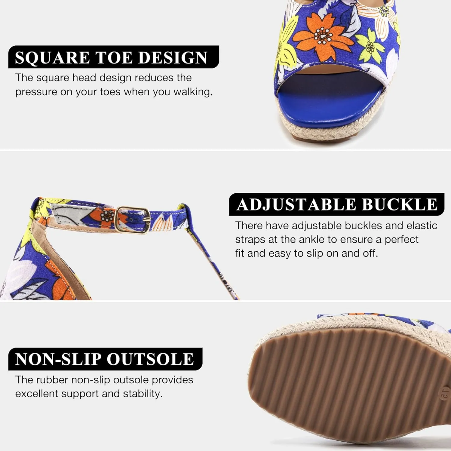 Alicegana Sandals for Women 2025 Wedges Heels Dressy Summer Open Toe Platforms Shoes Comfortable Walking Sandal