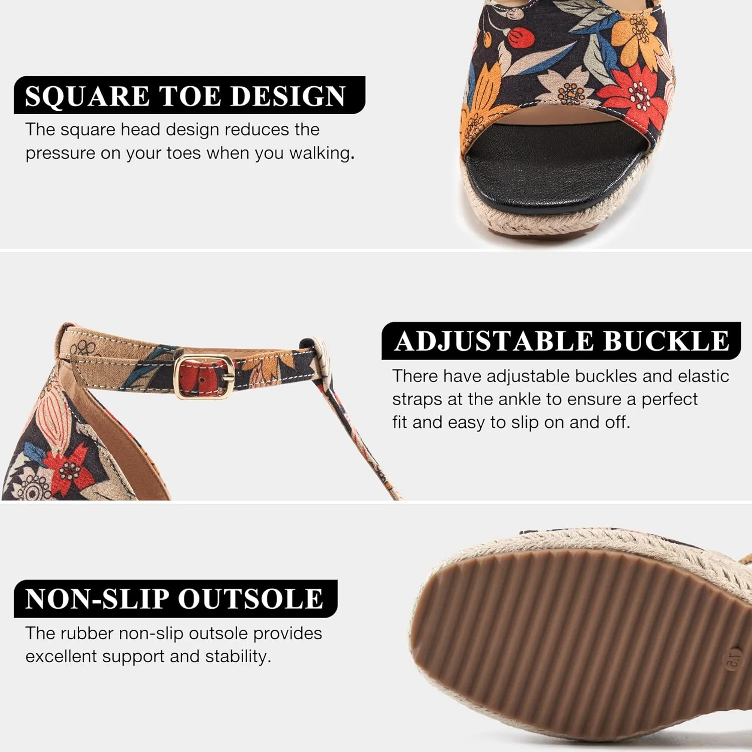 Alicegana Sandals for Women 2025 Wedges Heels Dressy Summer Open Toe Platforms Shoes Comfortable Walking Sandal