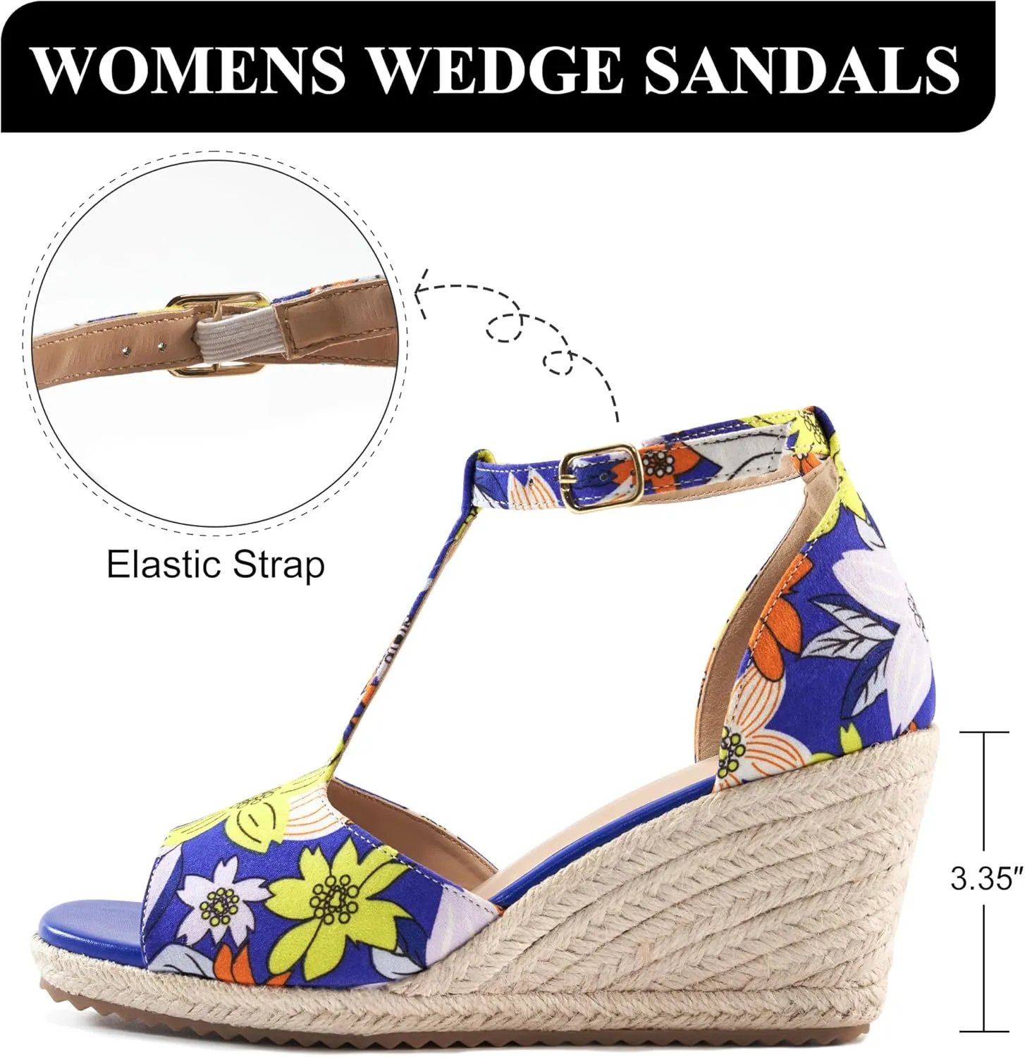 Alicegana Sandals for Women 2025 Wedges Heels Dressy Summer Open Toe Platforms Shoes Comfortable Walking Sandal