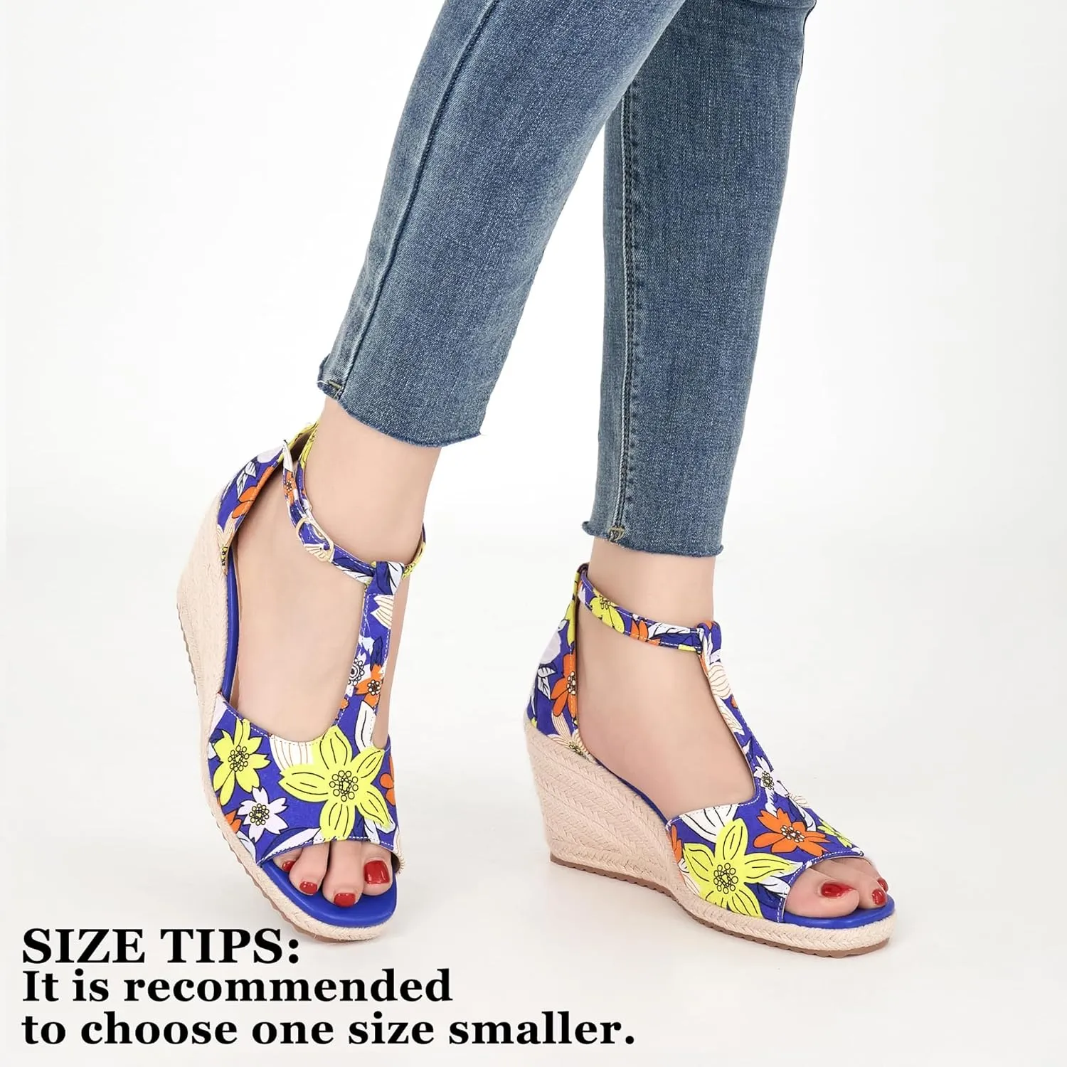 Alicegana Sandals for Women 2025 Wedges Heels Dressy Summer Open Toe Platforms Shoes Comfortable Walking Sandal