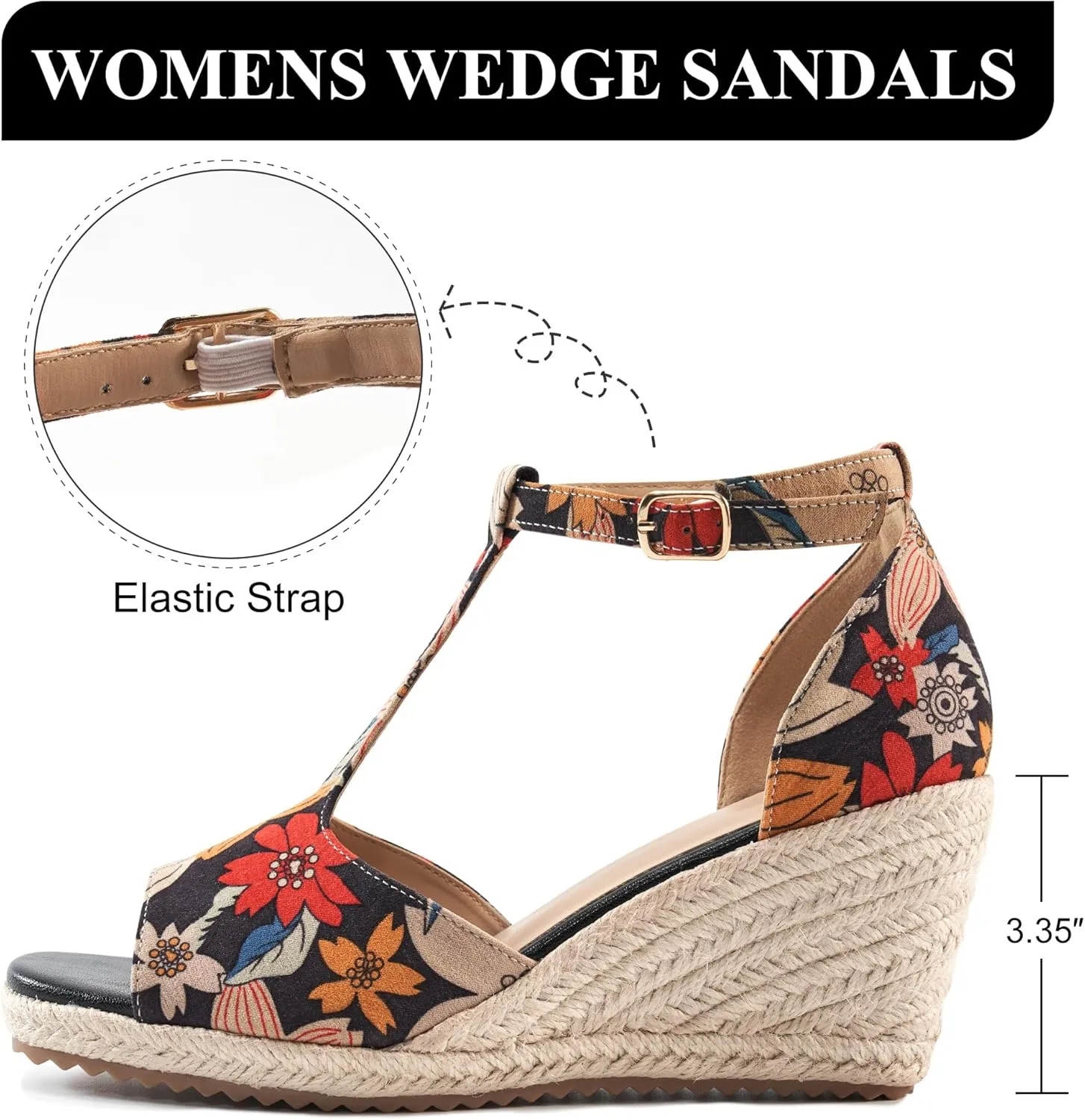 Alicegana Sandals for Women 2025 Wedges Heels Dressy Summer Open Toe Platforms Shoes Comfortable Walking Sandal