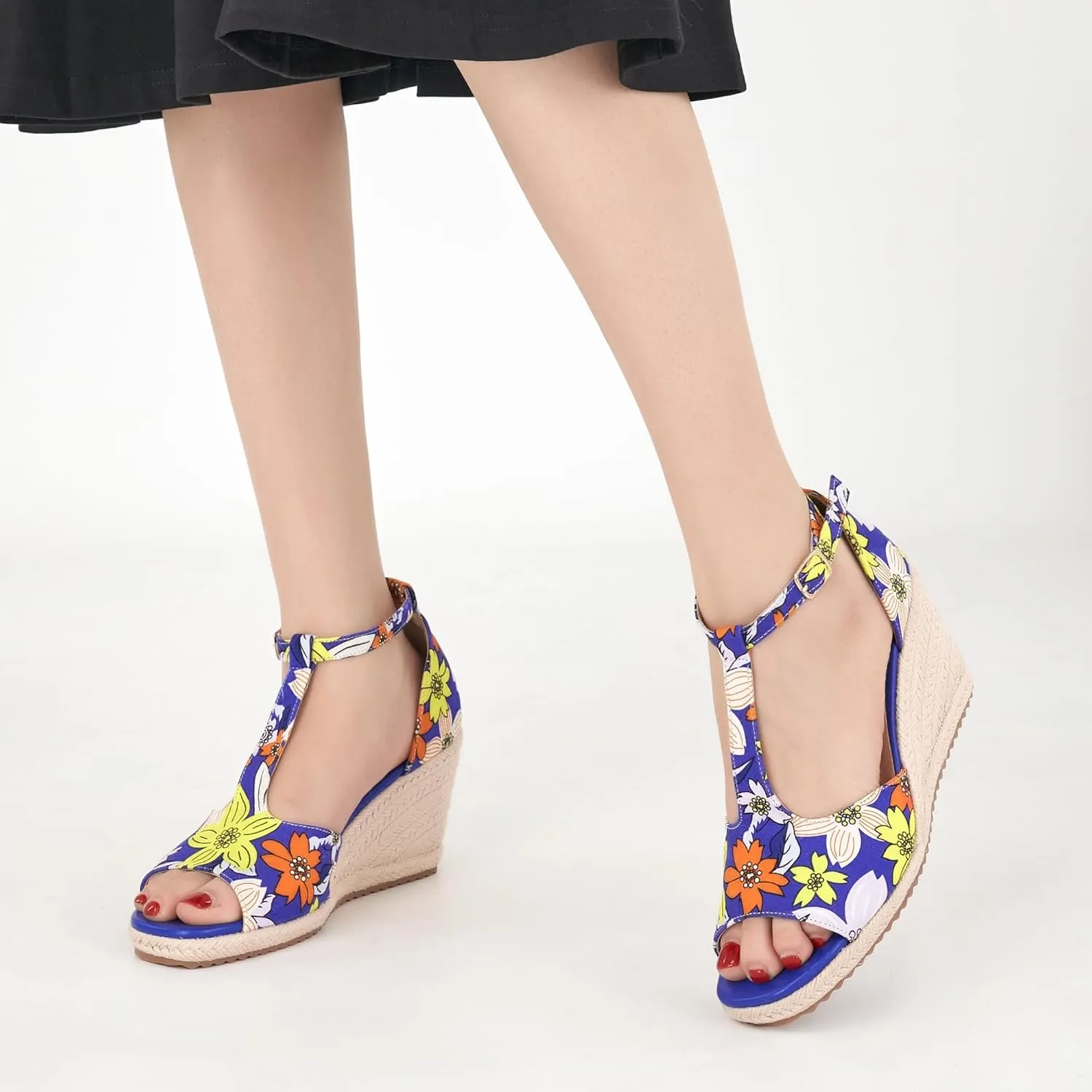 Alicegana Sandals for Women 2025 Wedges Heels Dressy Summer Open Toe Platforms Shoes Comfortable Walking Sandal