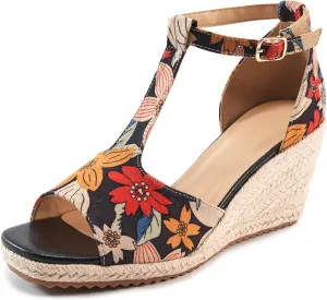 Alicegana Sandals for Women 2025 Wedges Heels Dressy Summer Open Toe Platforms Shoes Comfortable Walking Sandal