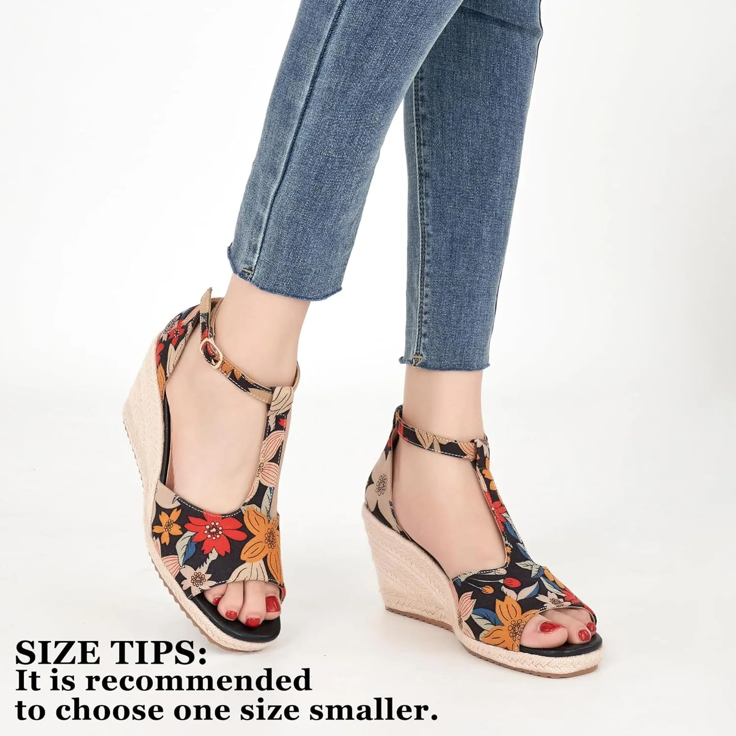 Alicegana Sandals for Women 2025 Wedges Heels Dressy Summer Open Toe Platforms Shoes Comfortable Walking Sandal