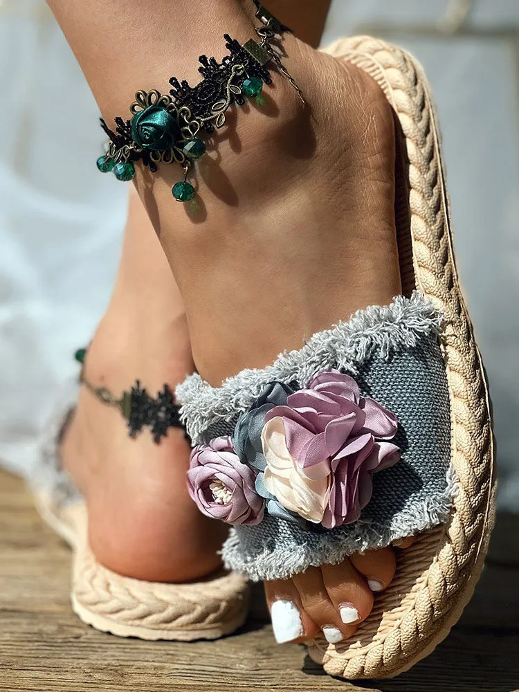 Amozae-Denim Strap Beach Sandals