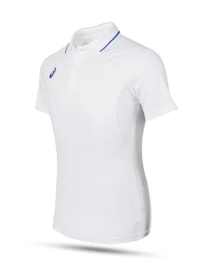 Asics Cricket Short Sleeve Shirt - White - Senior