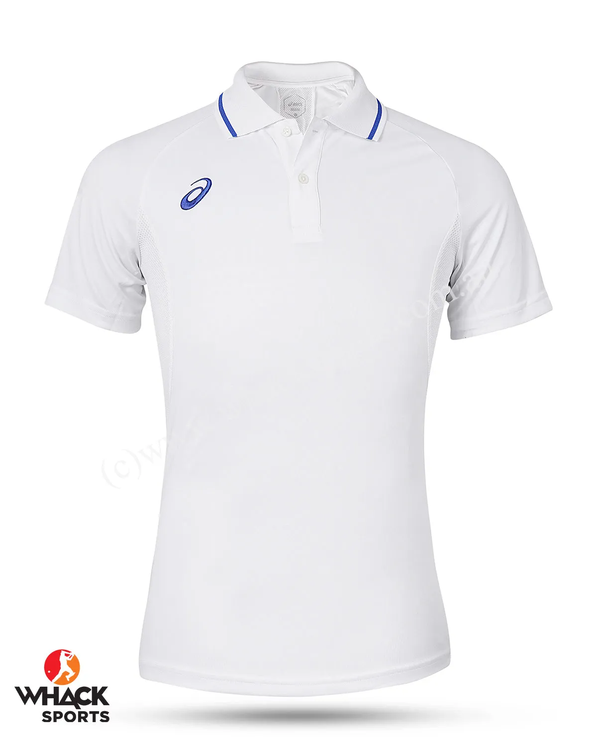 Asics Cricket Short Sleeve Shirt - White - Senior