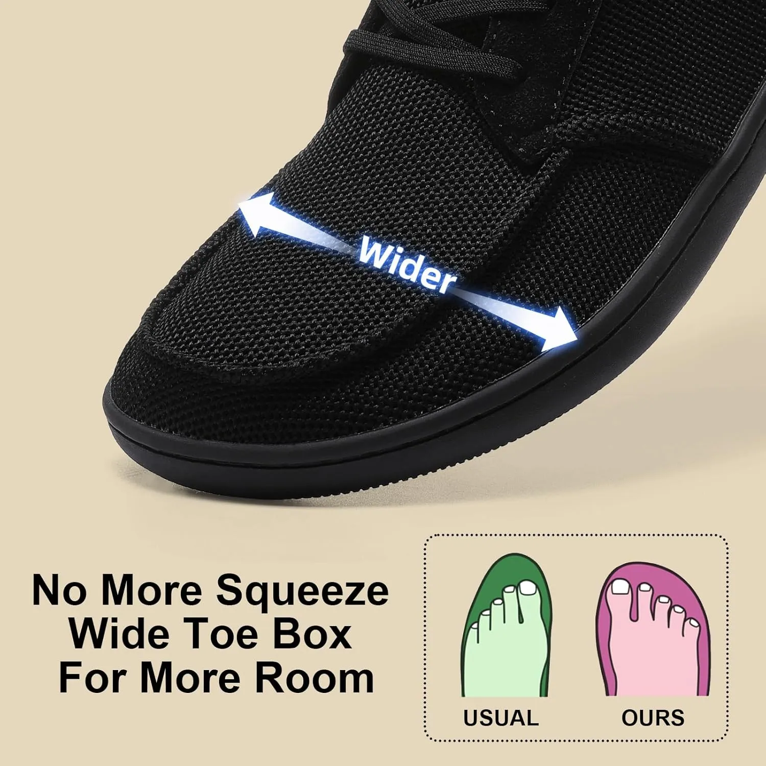 Barefoot Wide Toe Box Shoes for Women - Minimalist Barefoot Shoes with | Zero Drop Sole | Extra Wide Slip on Walking Shoes for Women