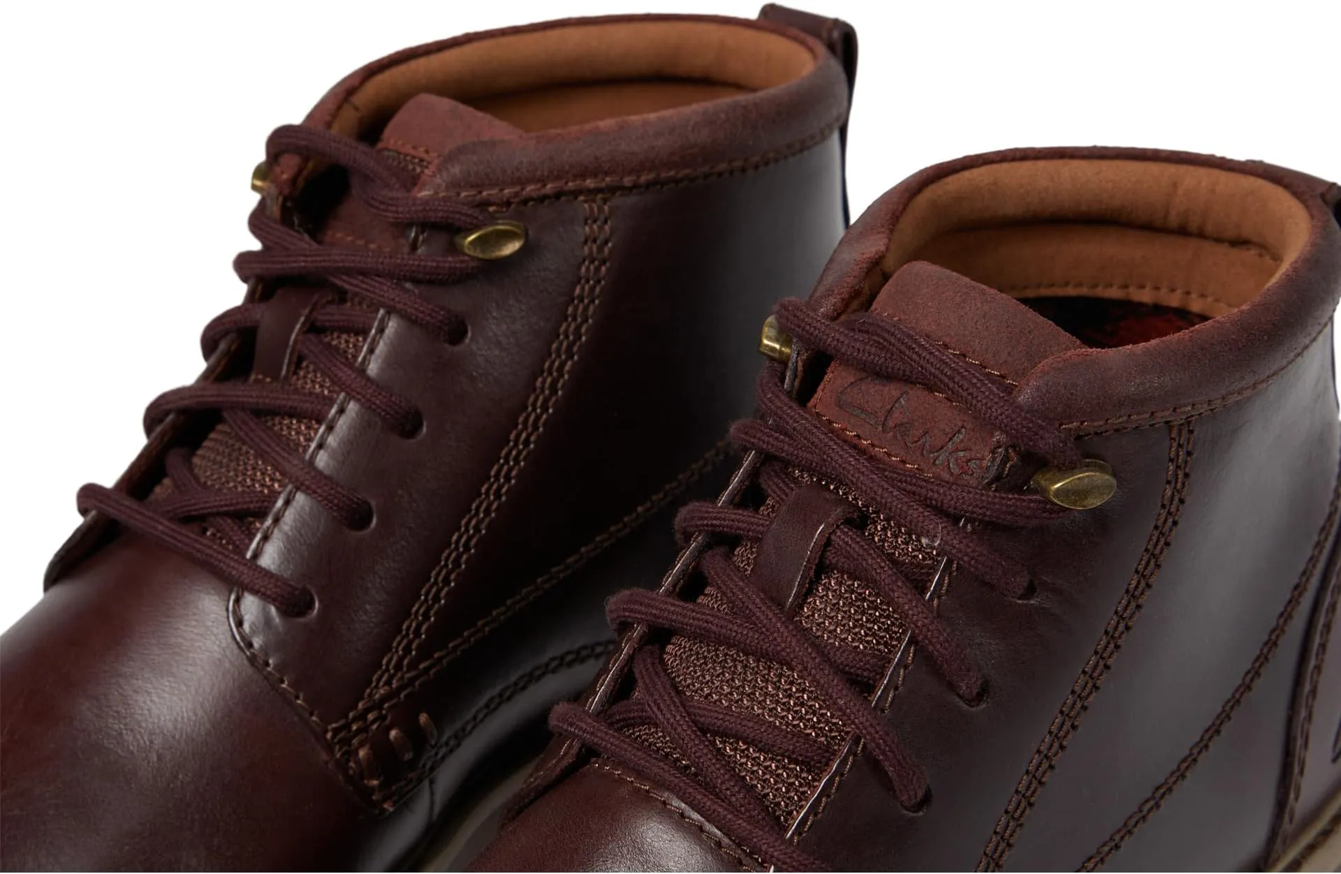 Barnes Lace Clarks lace-up boots, brown leather