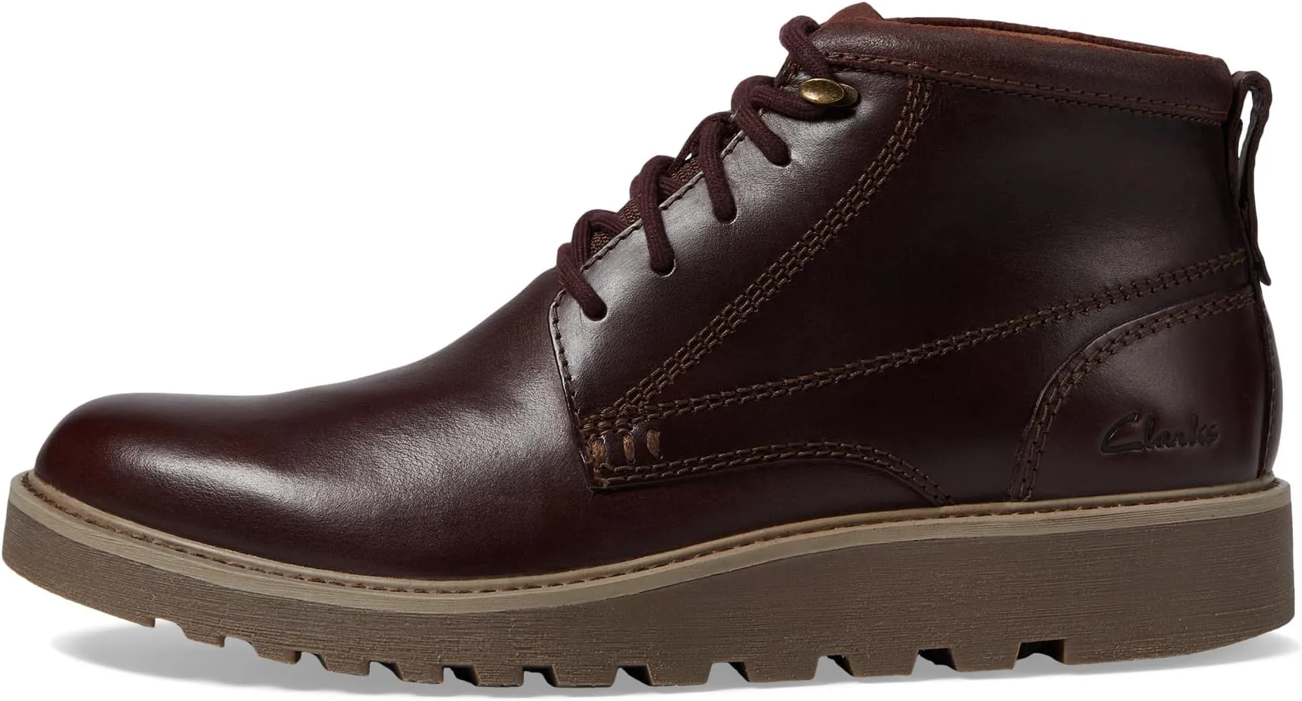 Barnes Lace Clarks lace-up boots, brown leather