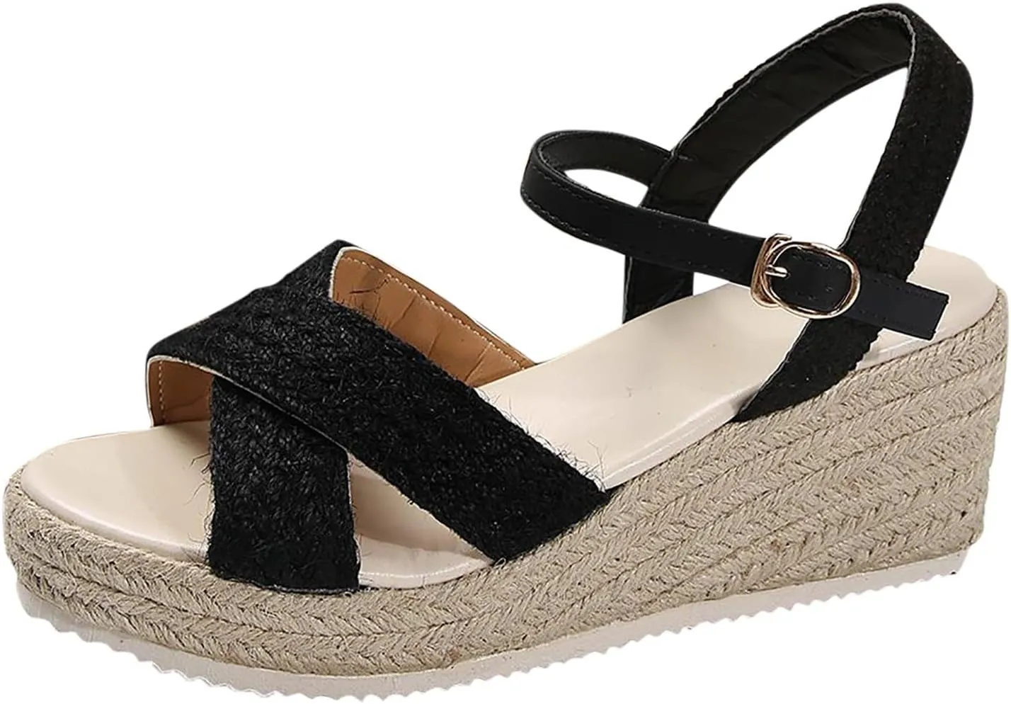 Beach Sandals for Women Open Toe Espadrilles Wedges Ankle Strap Platform Sandal Comfortable Walking Dressy Shoes