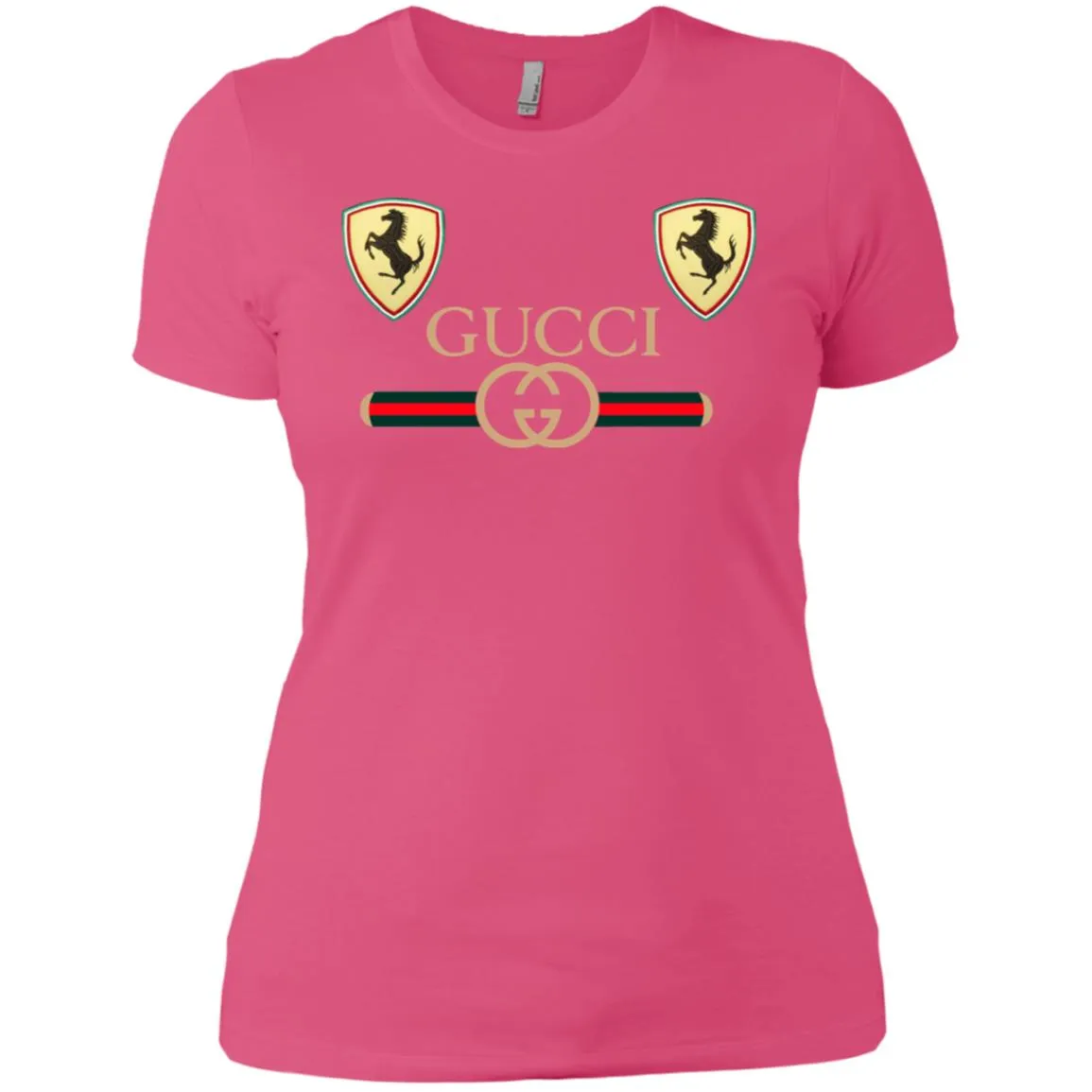 Best Gucci Ferrari New T-shirt Women Cotton T-Shirt