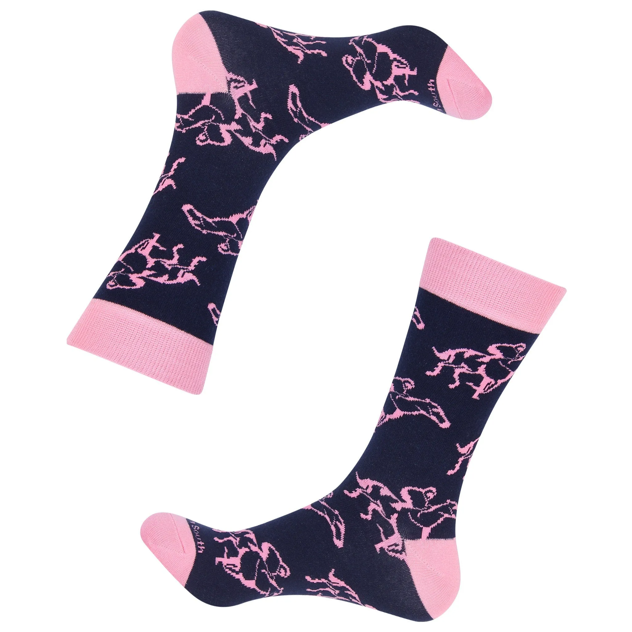 Black/Pink Horse Racing Sock