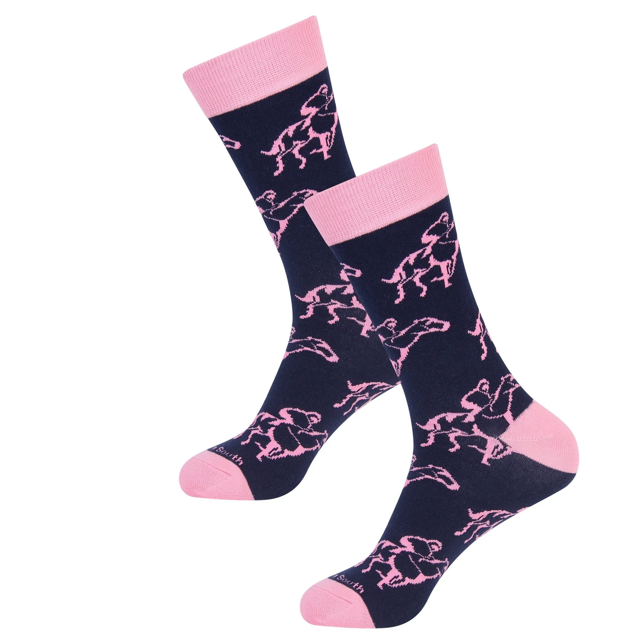 Black/Pink Horse Racing Sock
