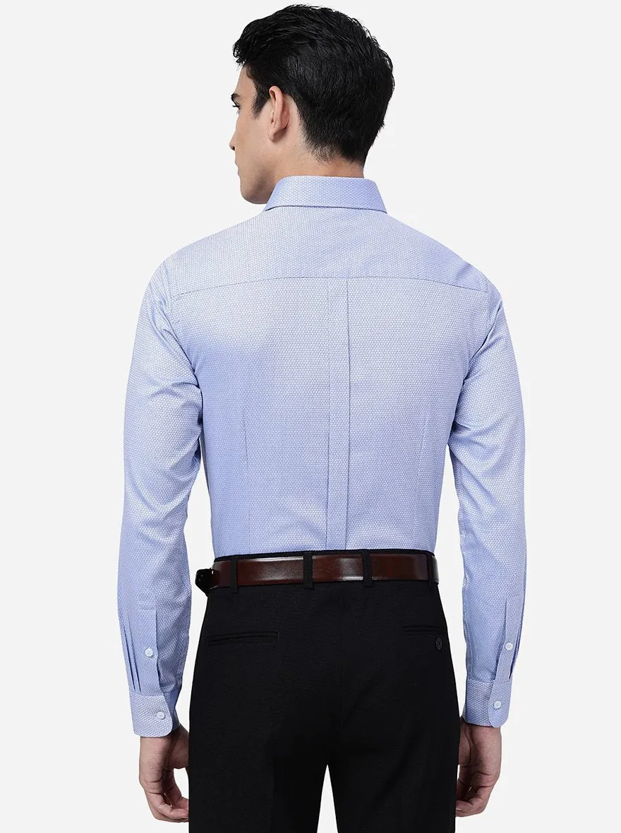 Blue Solid Slim Fit Formal Shirt | JadeBlue