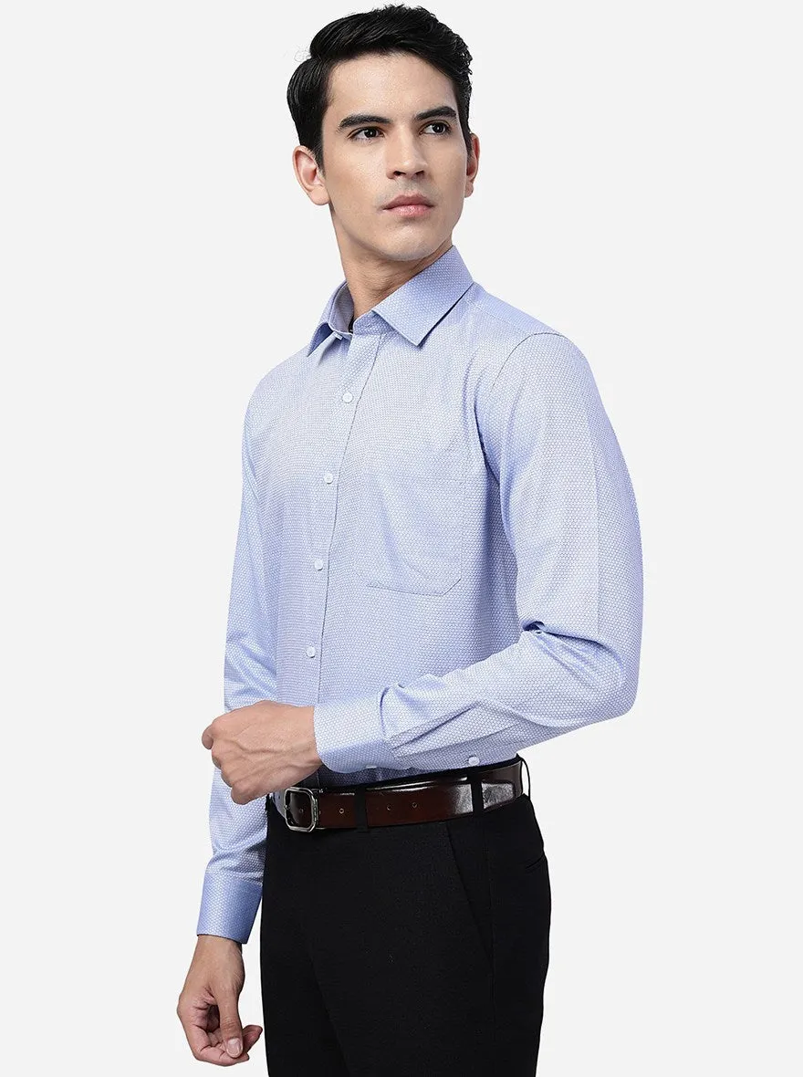 Blue Solid Slim Fit Formal Shirt | JadeBlue