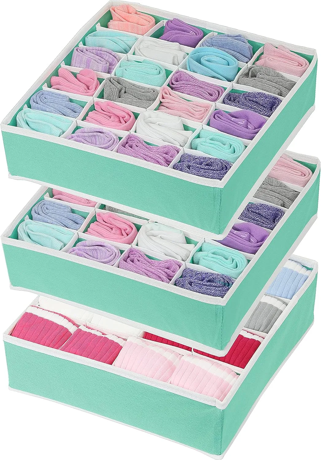 Blushbees® 24 Cell Drawer Divider, 2-Pack Closet Socks Organizer