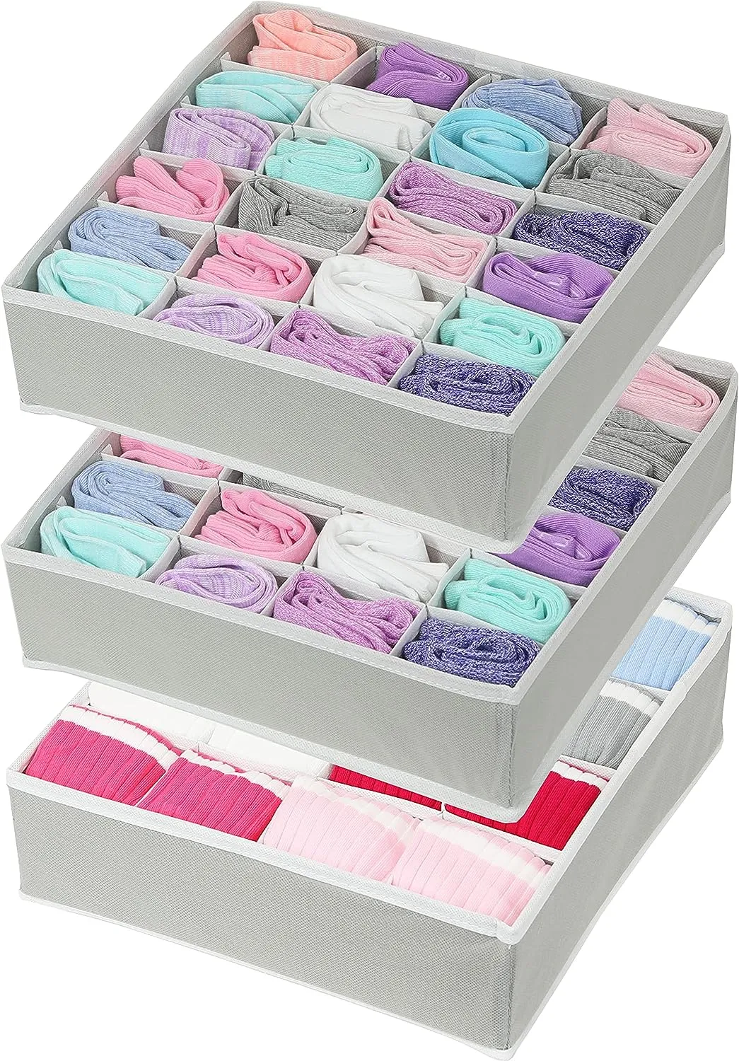 Blushbees® 24 Cell Drawer Divider, 2-Pack Closet Socks Organizer