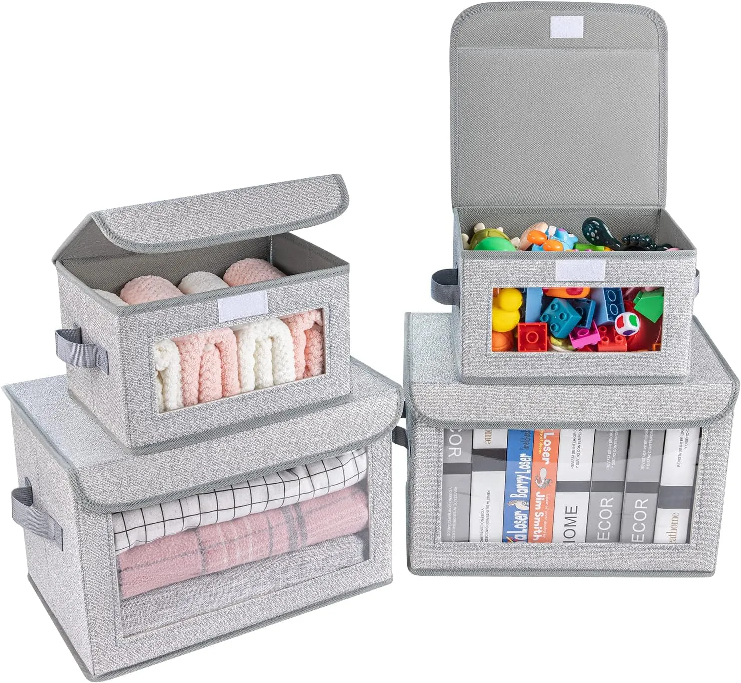 Blushbees® 4-Pack Storage Bins with Handles and Lids - PACK OF 4