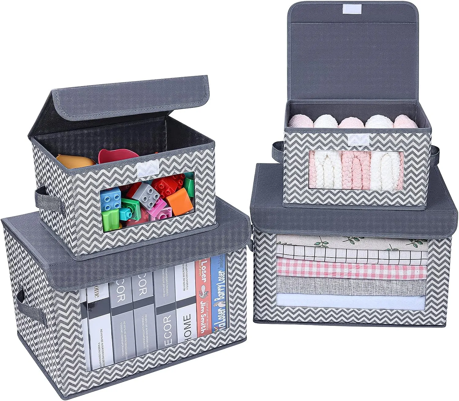 Blushbees® 4-Pack Storage Bins with Handles and Lids - PACK OF 4