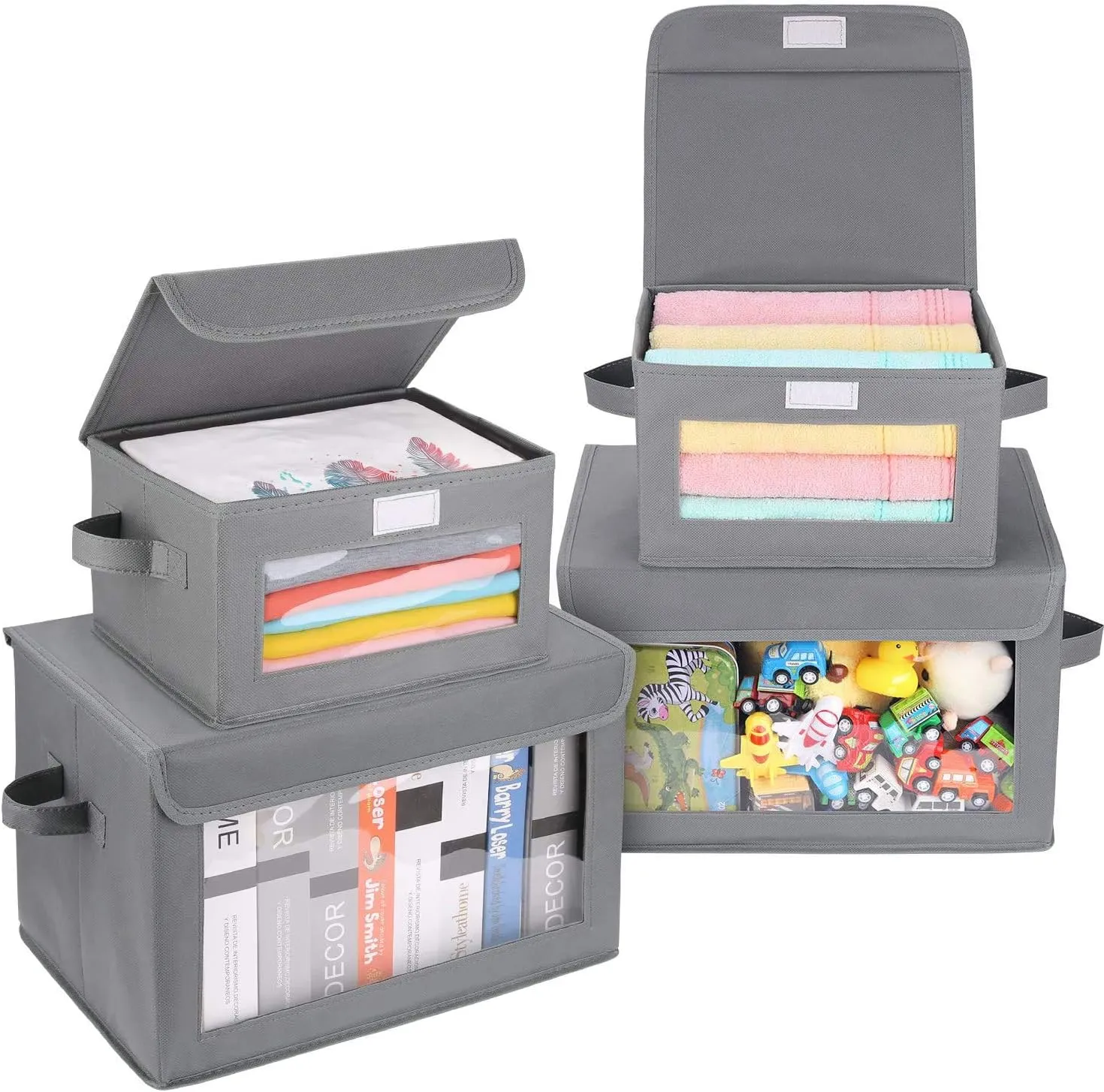 Blushbees® 4-Pack Storage Bins with Handles and Lids - PACK OF 4