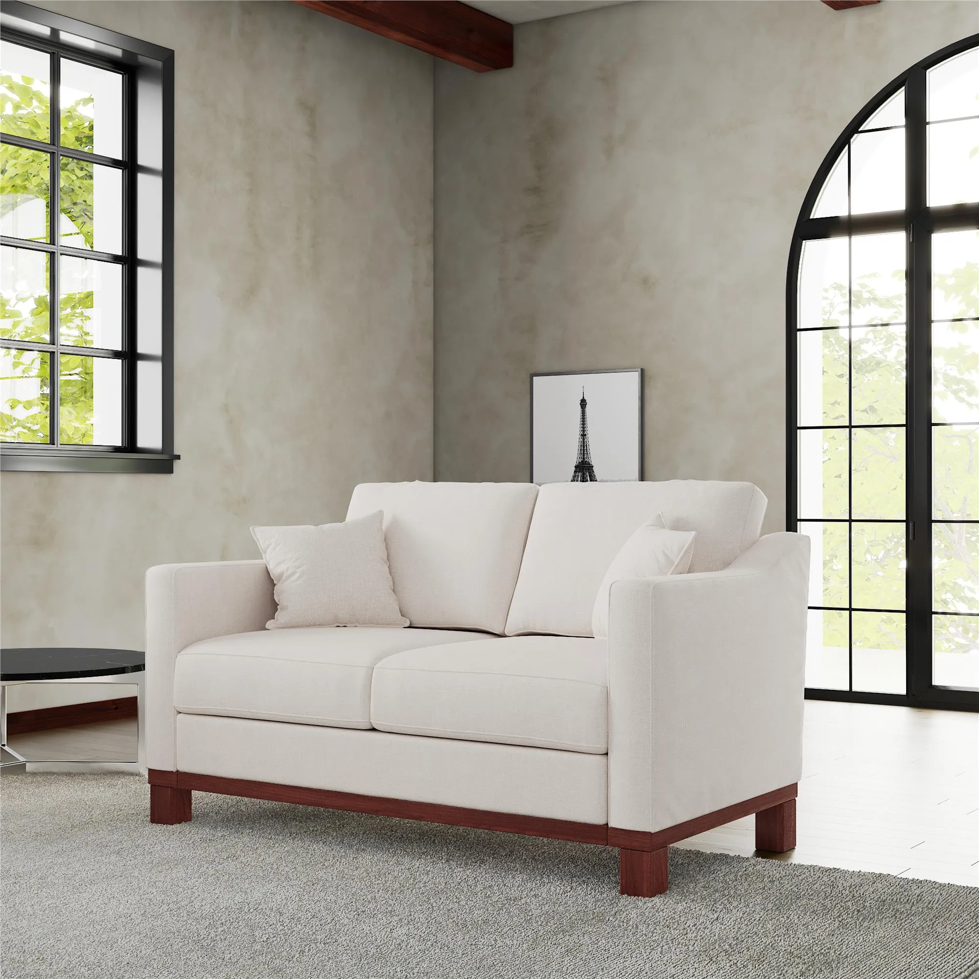 Brooklyn Upholstered Wood Base Loveseat
