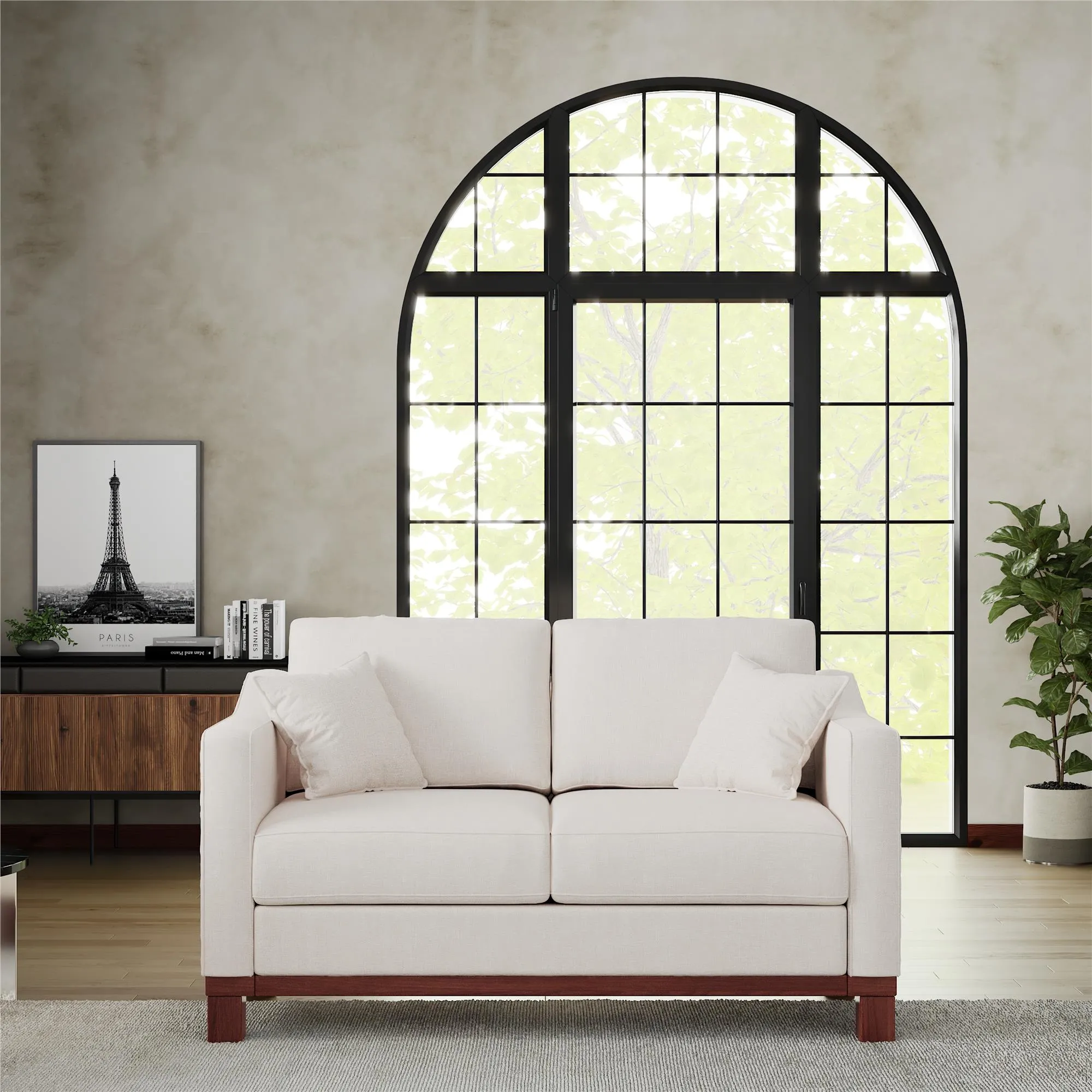 Brooklyn Upholstered Wood Base Loveseat