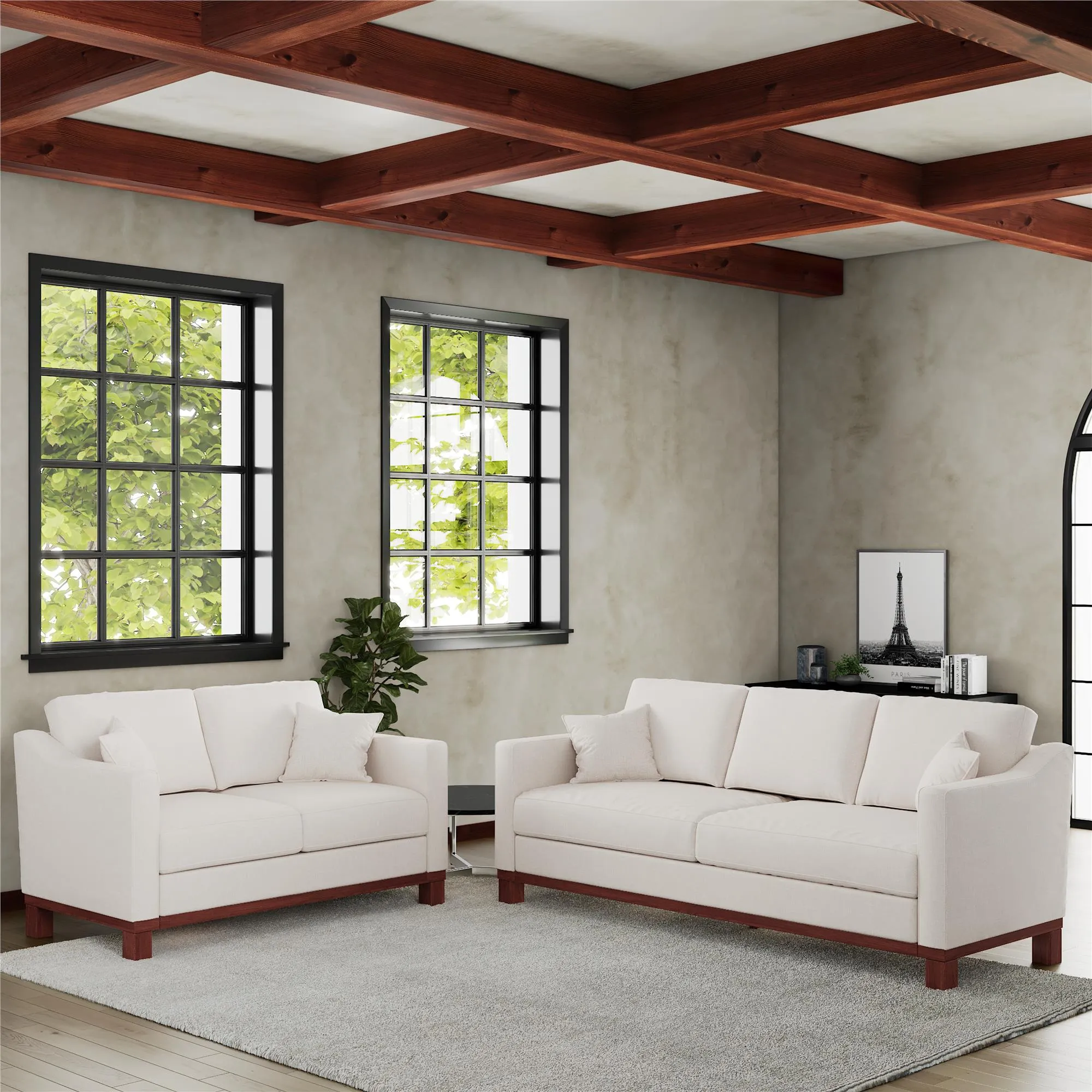 Brooklyn Upholstered Wood Base Loveseat