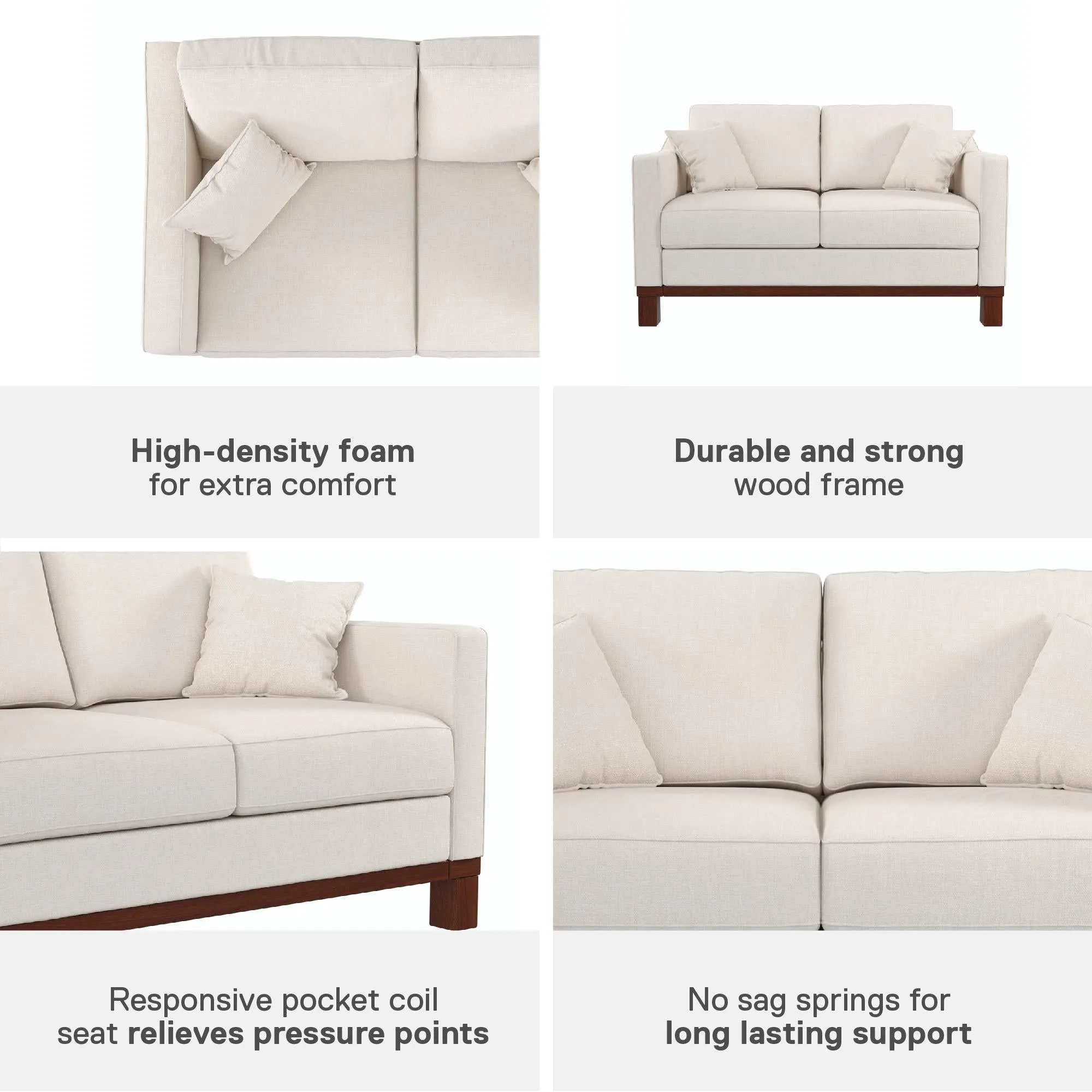 Brooklyn Upholstered Wood Base Loveseat