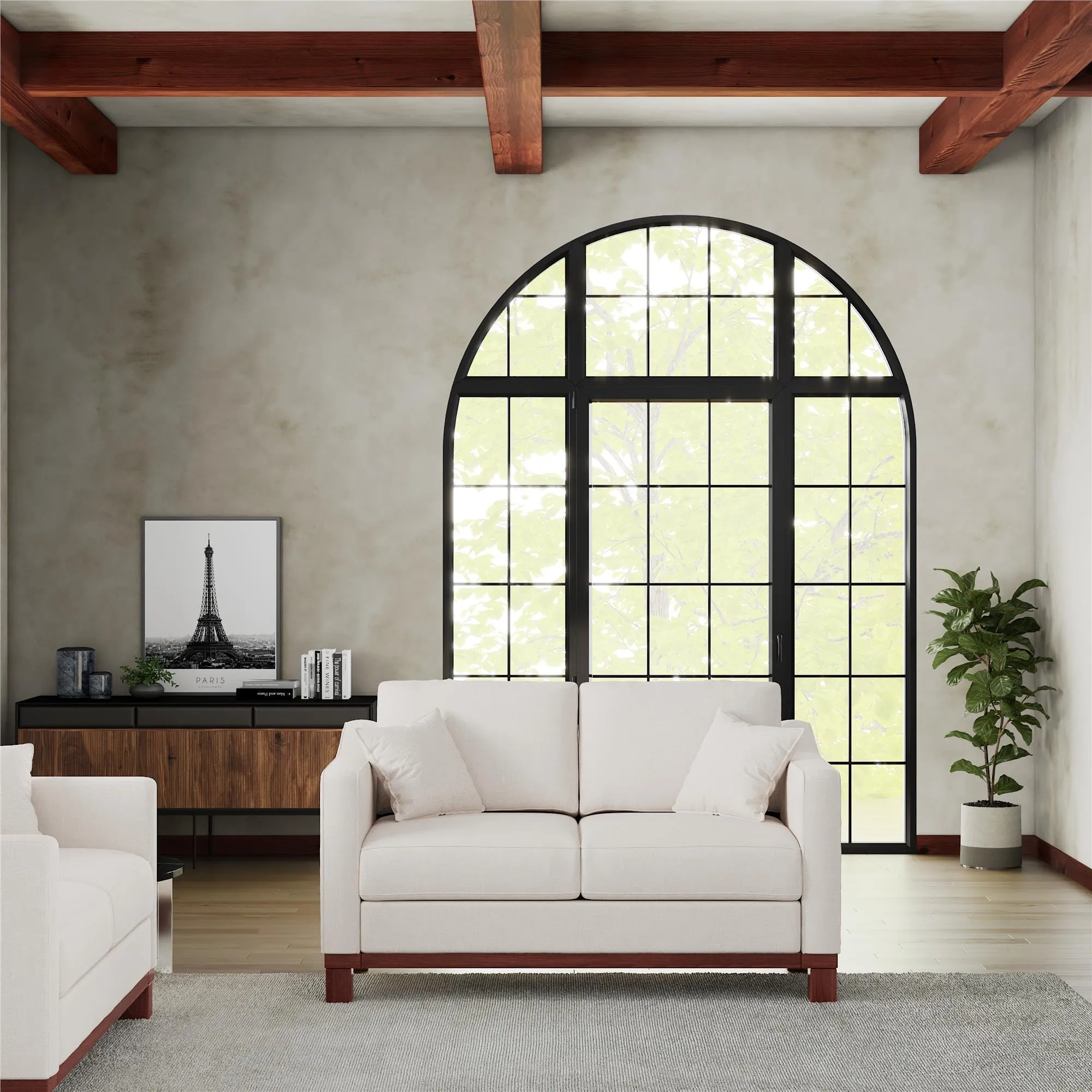 Brooklyn Upholstered Wood Base Loveseat