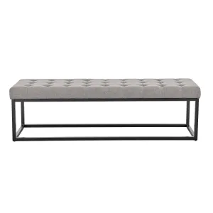 Button-tufted Upholstered Bench with Metal Legs, 149cm Wide
