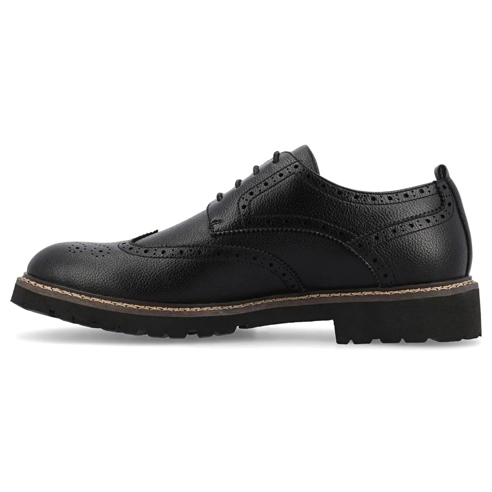 Campbell Wing Tip Vance Co. Men's Oxford Shoes, Black