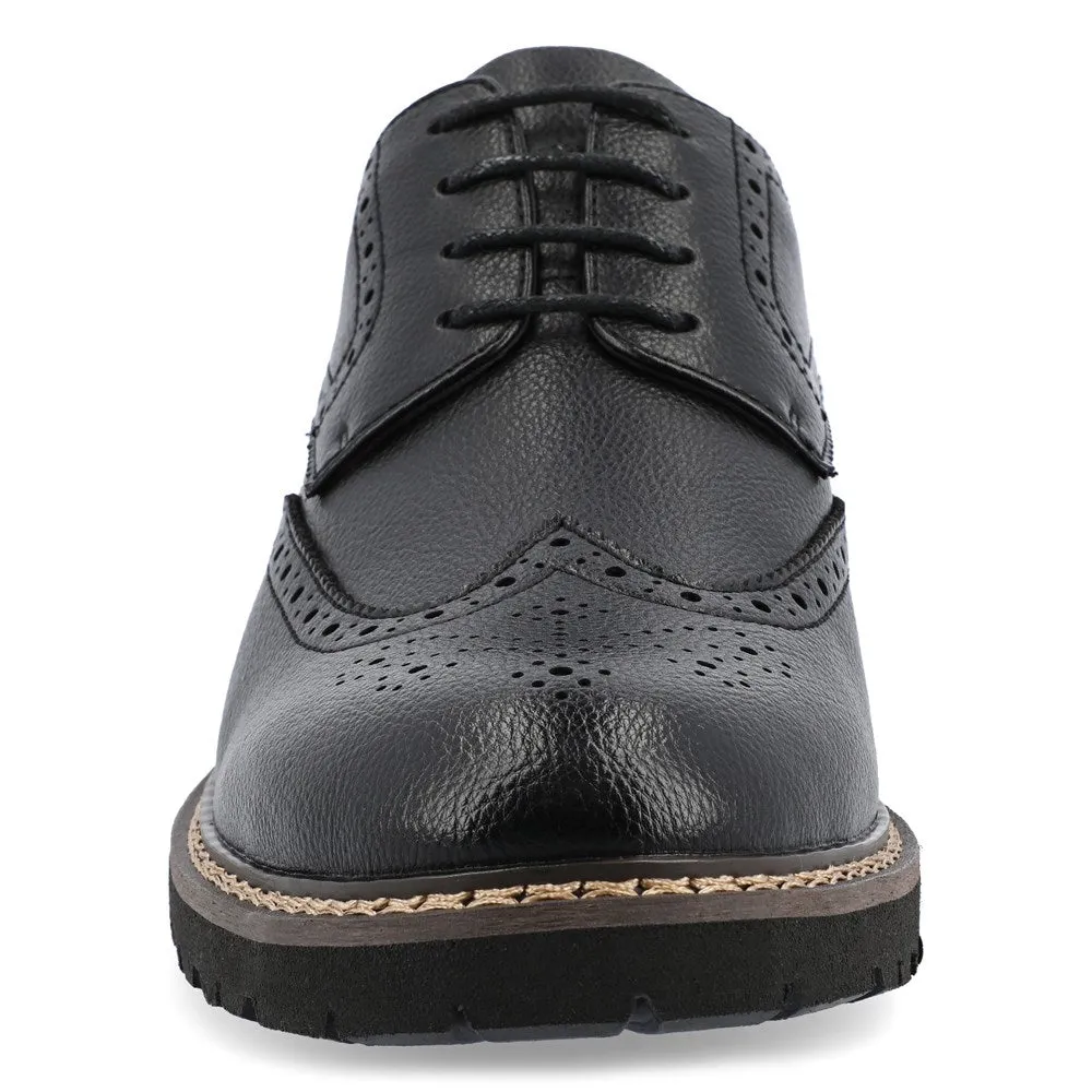 Campbell Wing Tip Vance Co. Men's Oxford Shoes, Black