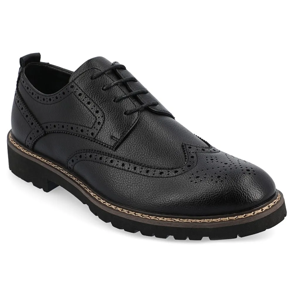 Campbell Wing Tip Vance Co. Men's Oxford Shoes, Black
