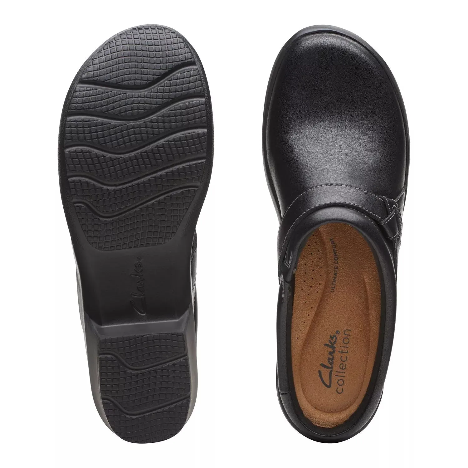 Clarks Angie Mist Clarks Women's Leather Clogs, Black