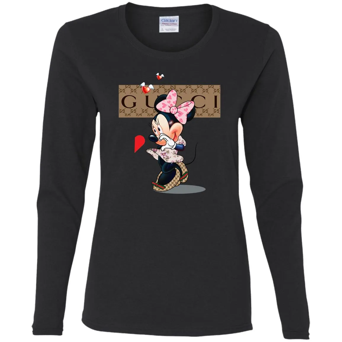 Couple Gucci Minnie Tshirt Valentine's Day Women Long Sleeve Shirt