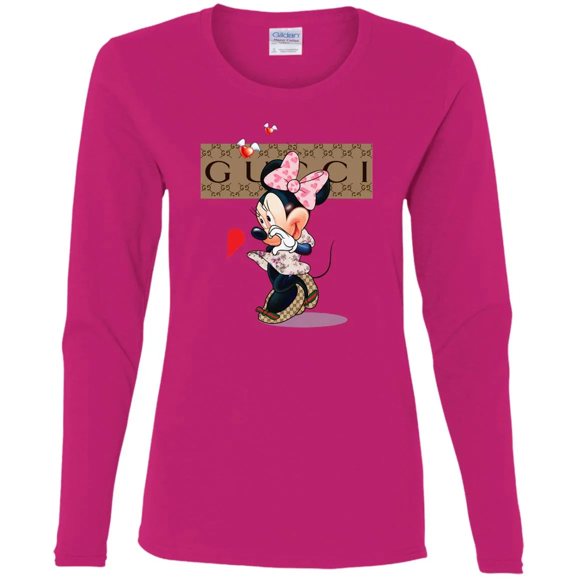 Couple Gucci Minnie Tshirt Valentine's Day Women Long Sleeve Shirt