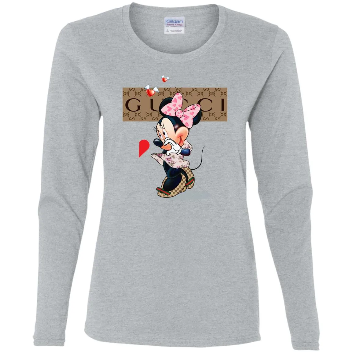 Couple Gucci Minnie Tshirt Valentine's Day Women Long Sleeve Shirt