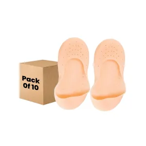 Dr Foot Silicone Moisturizing Heel Socks | For Dry, Cracked Heels, Rough Skin, Dead Skin, Calluses Remover | For Both Men & Women | Full Length, Large Size – 1 Pair (Pack of 10)