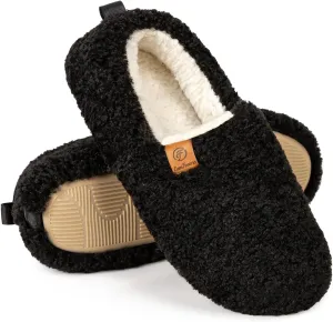 EverFoams Womens Soft Curly Full Slippers Memory Foam Lightweight House Shoes Cozy Loafer with Polar Fleece Lining