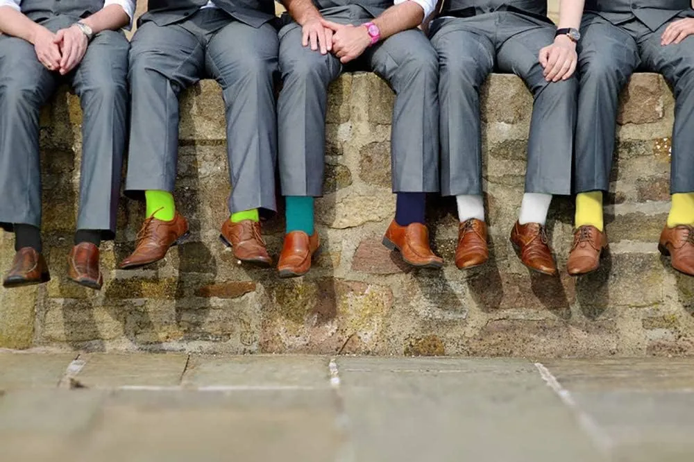 Feraricci Solid Color Casual Dress Socks for Men - Colorful & Comfortable Crew Socks