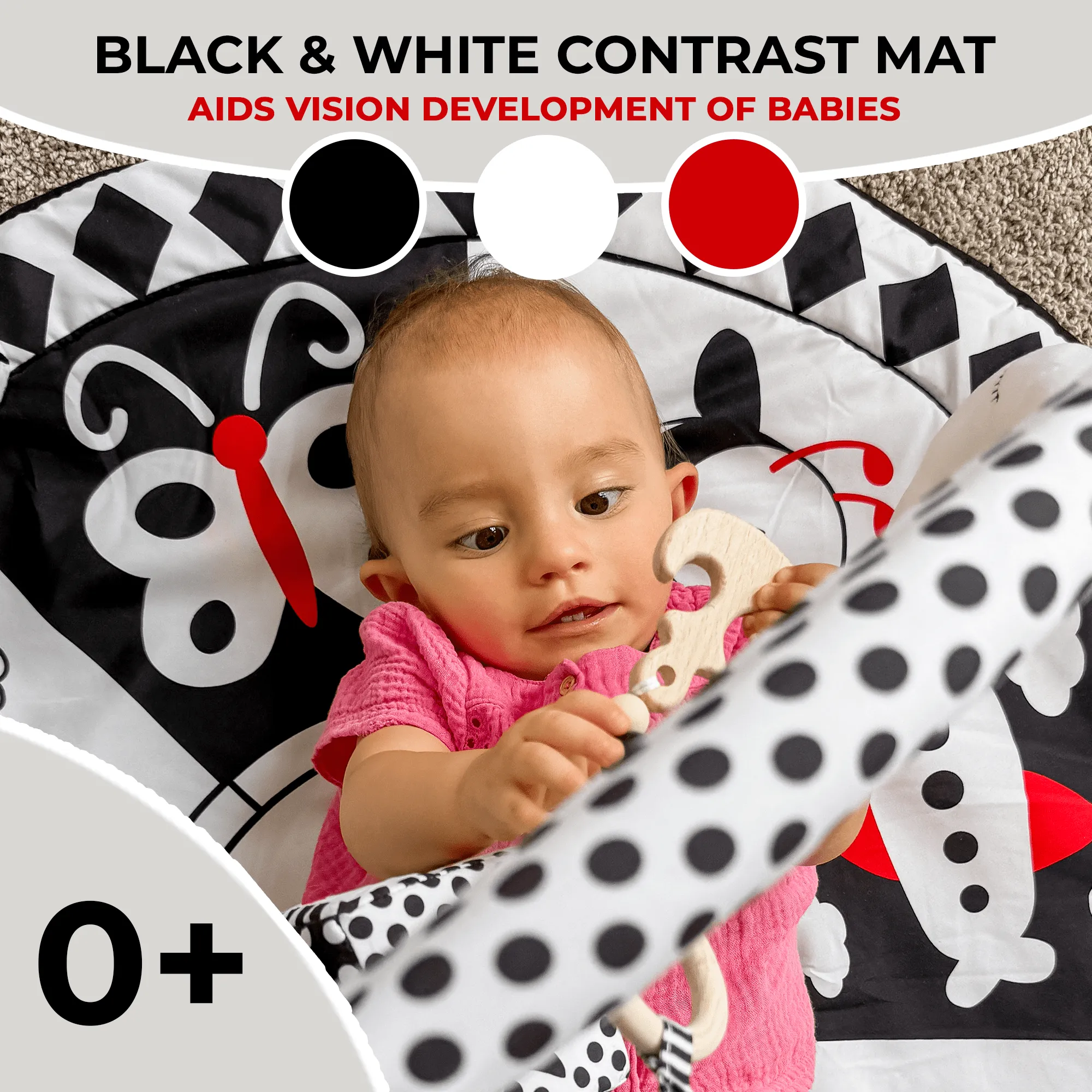 Floor Round Playmat for Babies | Super Soft Black&White