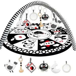 Floor Round Playmat for Babies | Super Soft Black&White