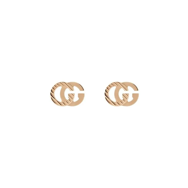 GC GG Running 18ct Rose Gold Stud Earrings D