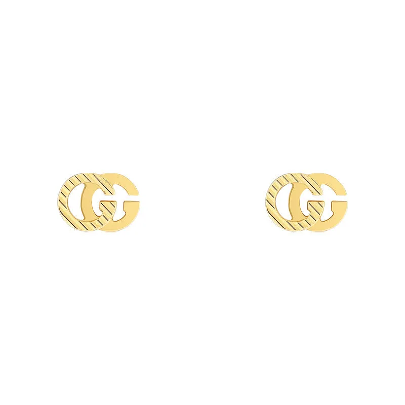 GC GG Running 18ct Yellow Gold Stud Earrings D